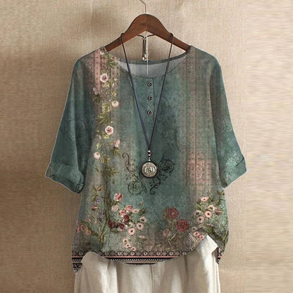 Retro charm elegant blouse for women -1