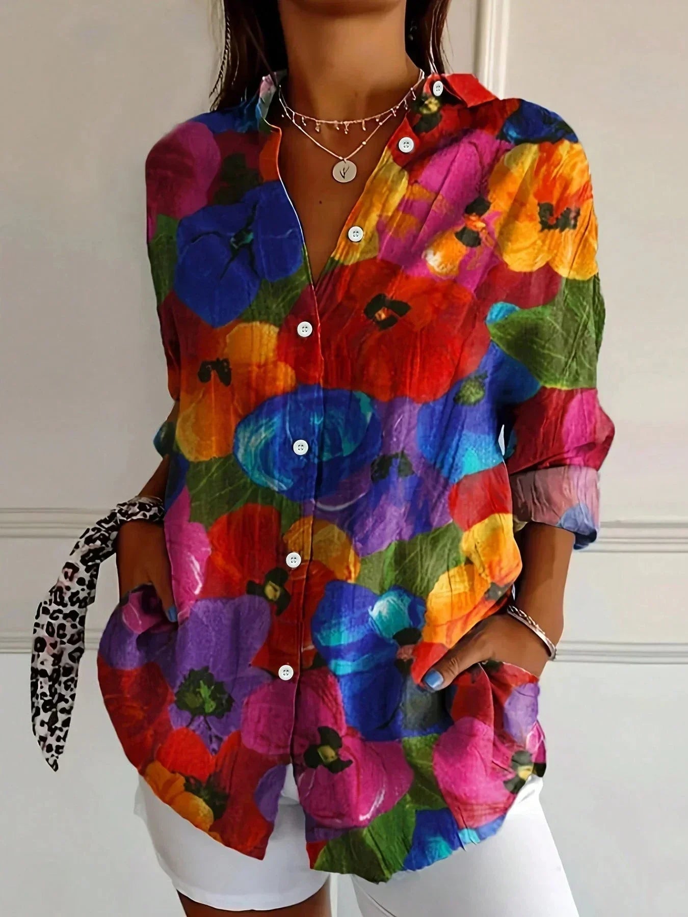 Colourful pattern everyday blouse for women | Andie -6