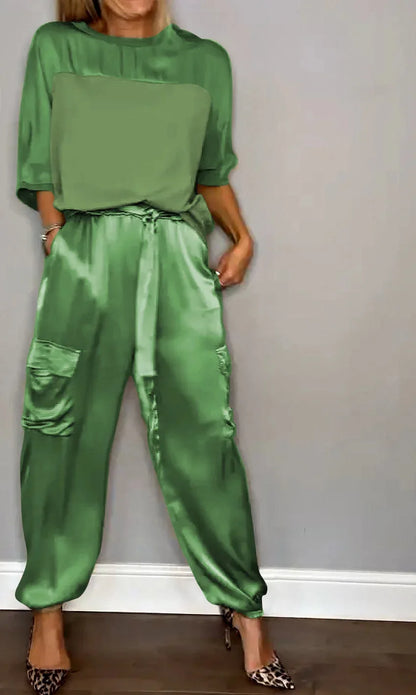 Satin flow two-piece set for women | Grace