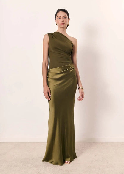 Elegant asymmetric maxi dress for women | One-Shoulder -9