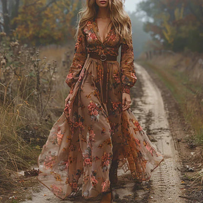 Romantic boho everyday maxi dress for women | Alina Soleil -6
