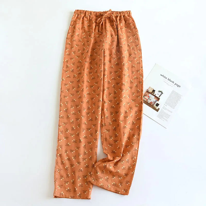 Relaxed floral lounge trousers for women | Solene -5