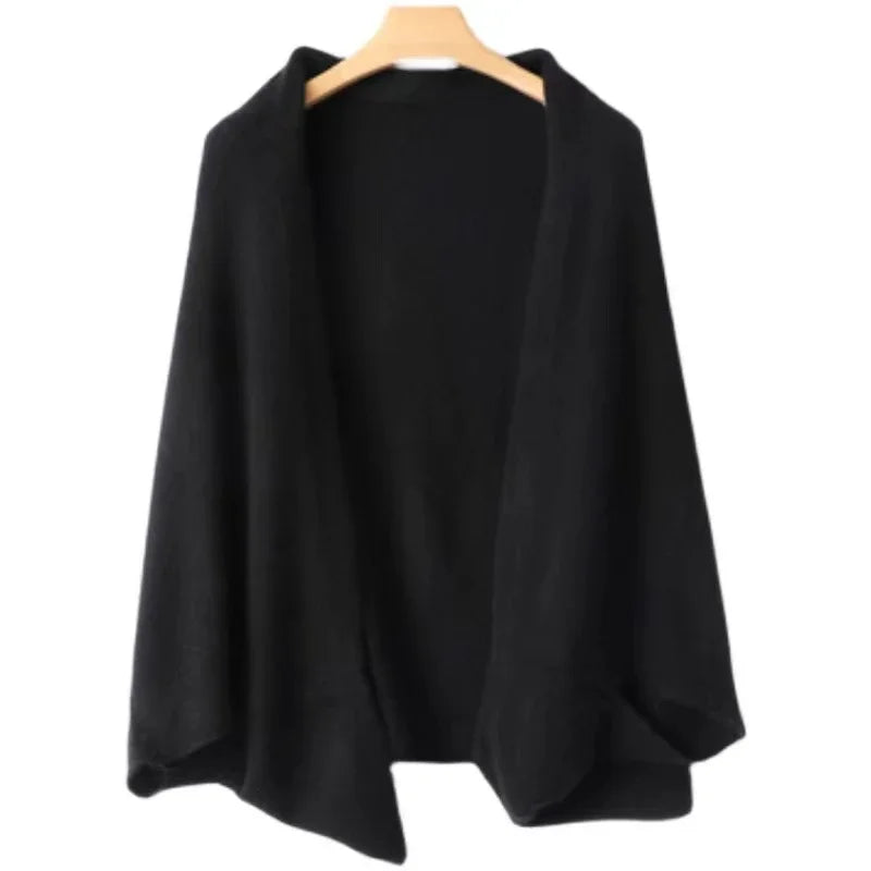 Elegant draped shawl cape piece for women | Seliora -5
