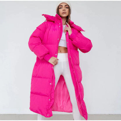 Hooded long puffer for women -2