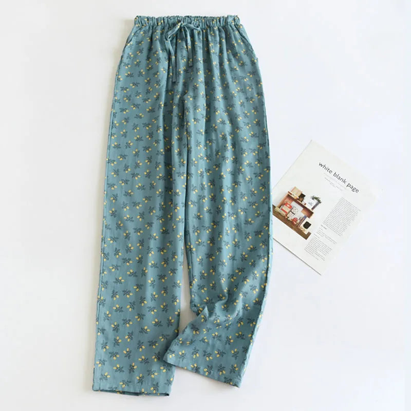 Relaxed floral lounge trousers for women | Solene -2