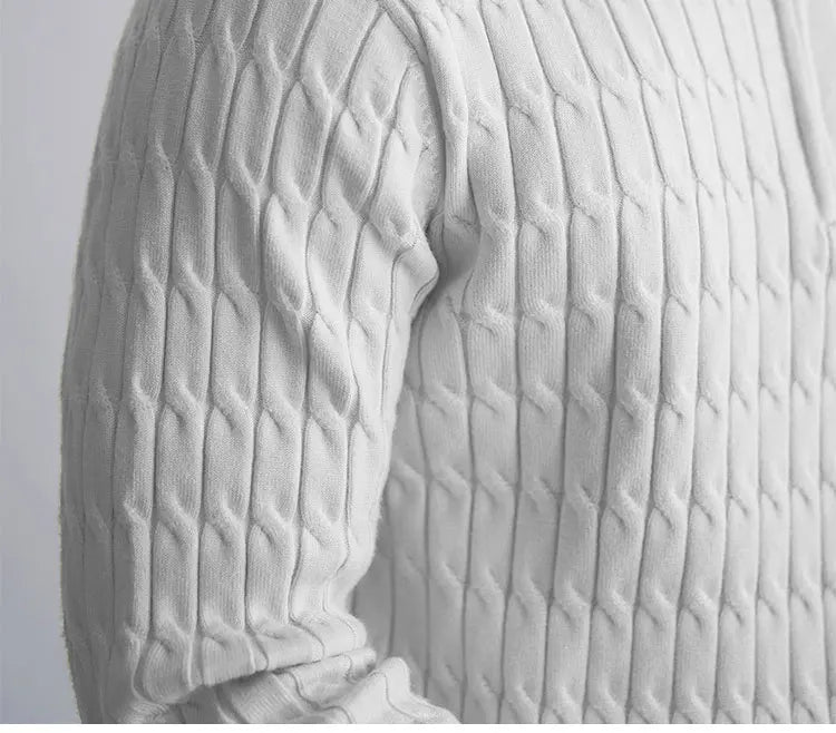 Classic cable-knit half-zip everyday jumper for men | Ellison -22