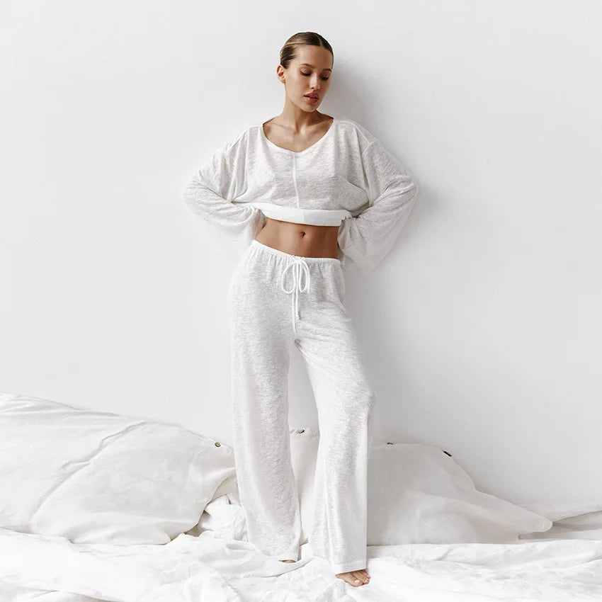 Mara breezy loungewear set trousers for women | Solara -4