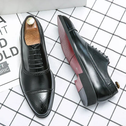 Classic leather brogue oxford dress shoes for men -6