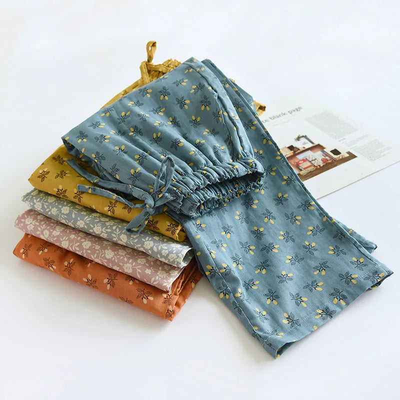 Relaxed floral lounge trousers for women | Solene -8