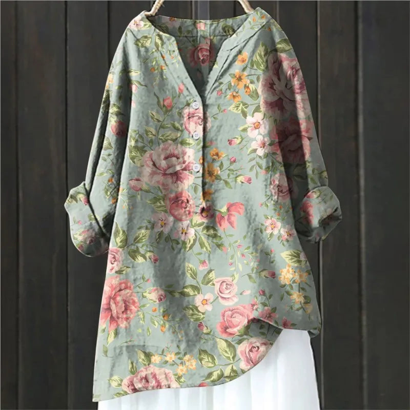 Chic blouse floral accents for women | Lara -4