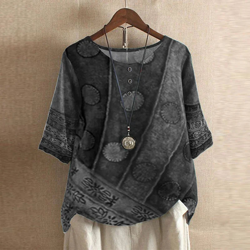 Retro charm elegant blouse for women -2