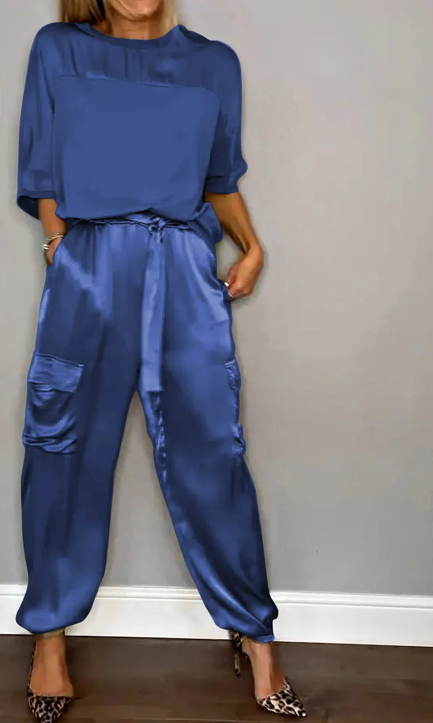 Satin flow two-piece set for women | Grace
