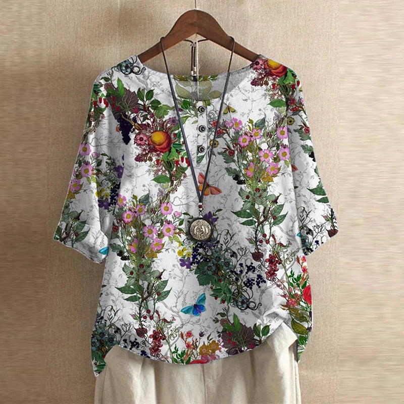 Retro charm elegant blouse for women -10