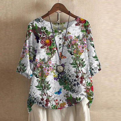 Retro charm elegant blouse for women -10