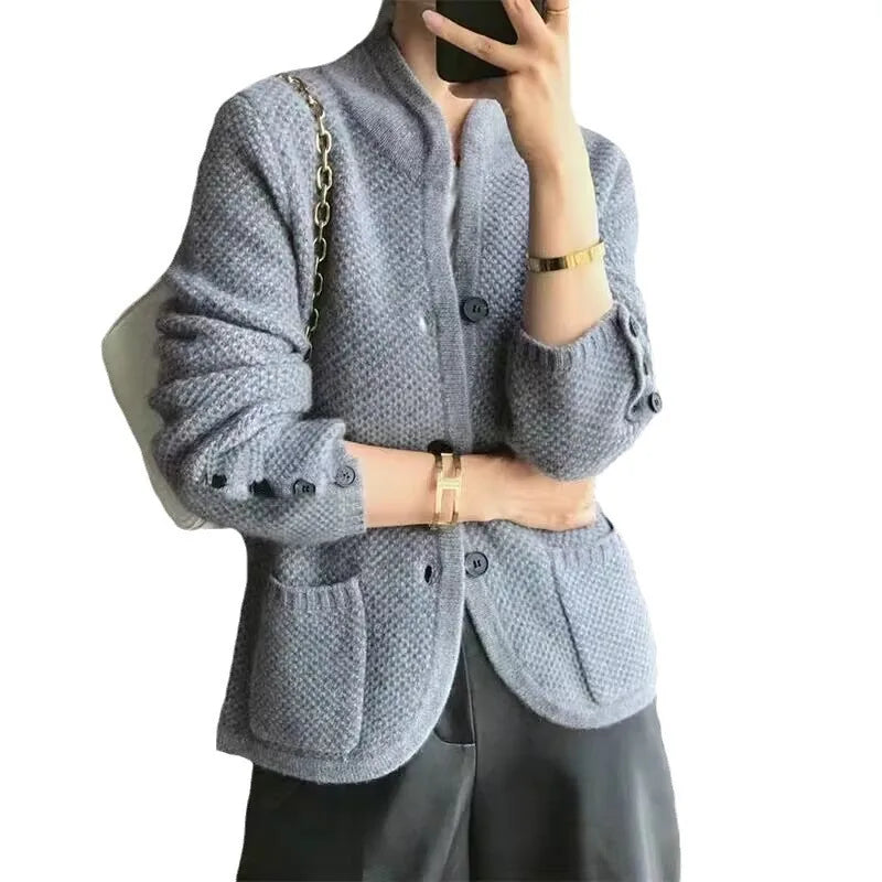 Grace half-neck cardigan jacket for women | Elowen -6