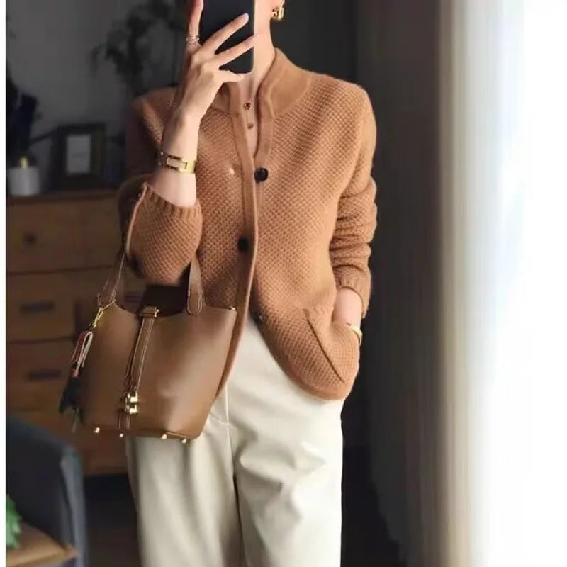 Grace half-neck cardigan jacket for women | Elowen -2