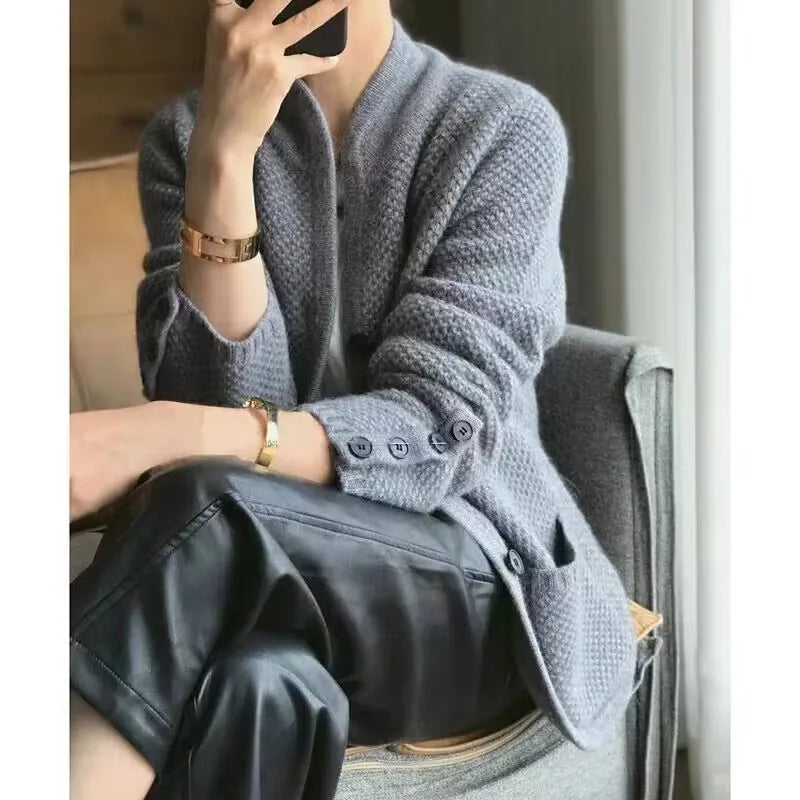 Grace half-neck cardigan jacket for women | Elowen -4