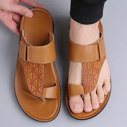Classic leather everyday summer sandals for men | Ashmere -8