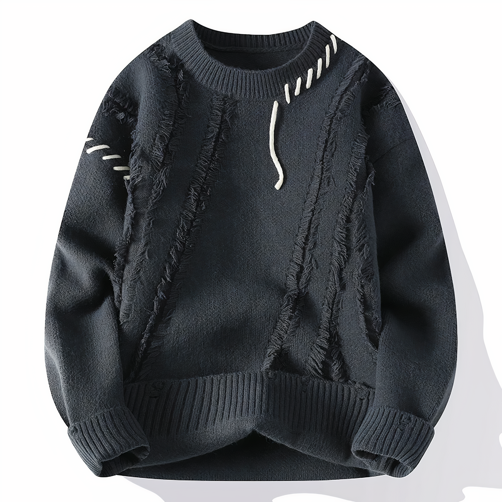 Knitted jumper patchwork pattern for men | Jasper -1
