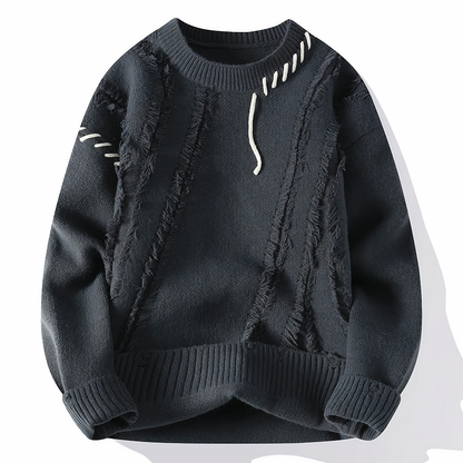 Knitted sweater with patchwork pattern for men | Jasper