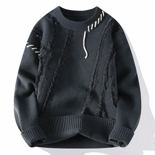 Knitted sweater with patchwork pattern for men | Jasper
