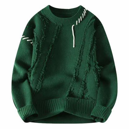 Knitted sweater with patchwork pattern for men | Jasper