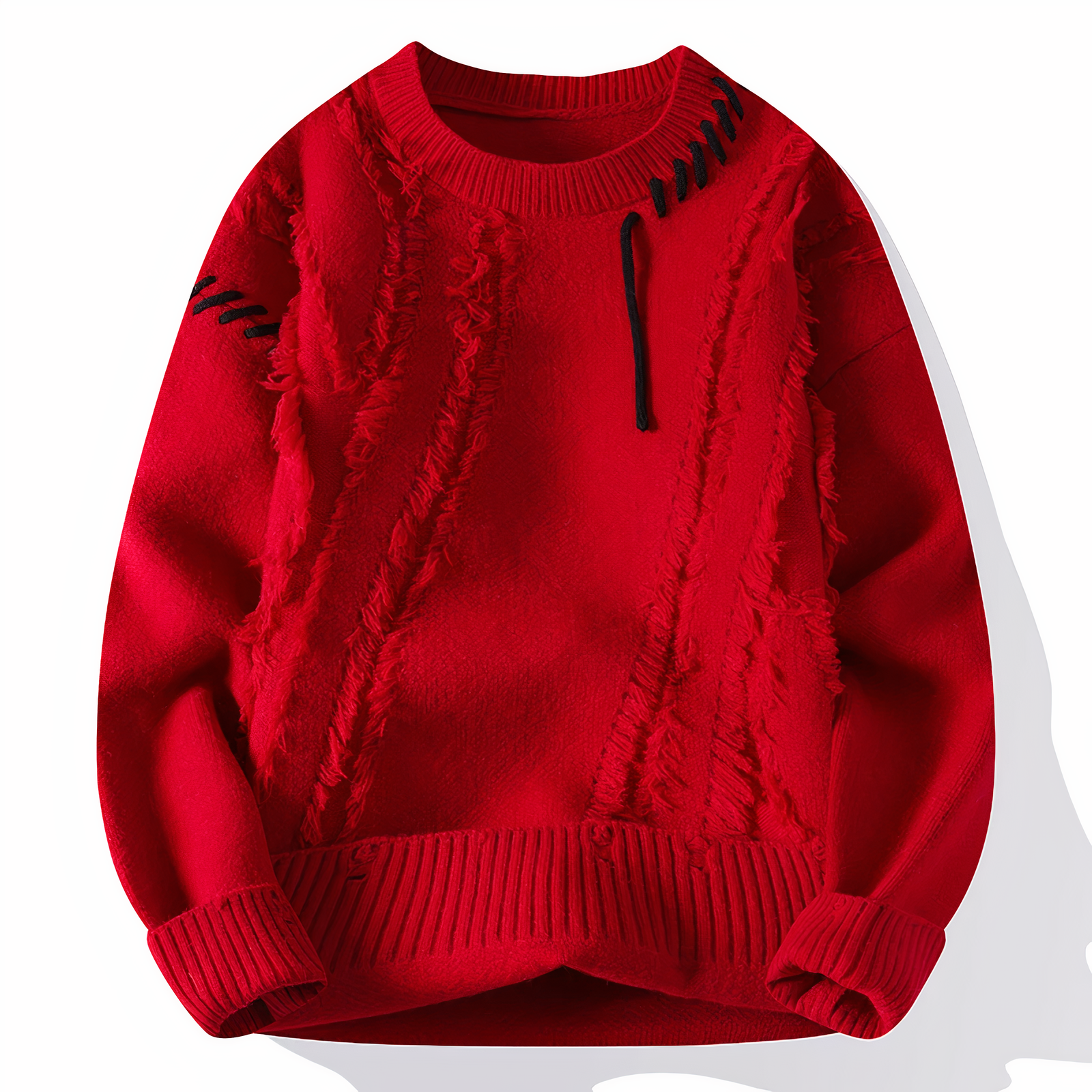 Knitted jumper patchwork pattern for men | Jasper -3