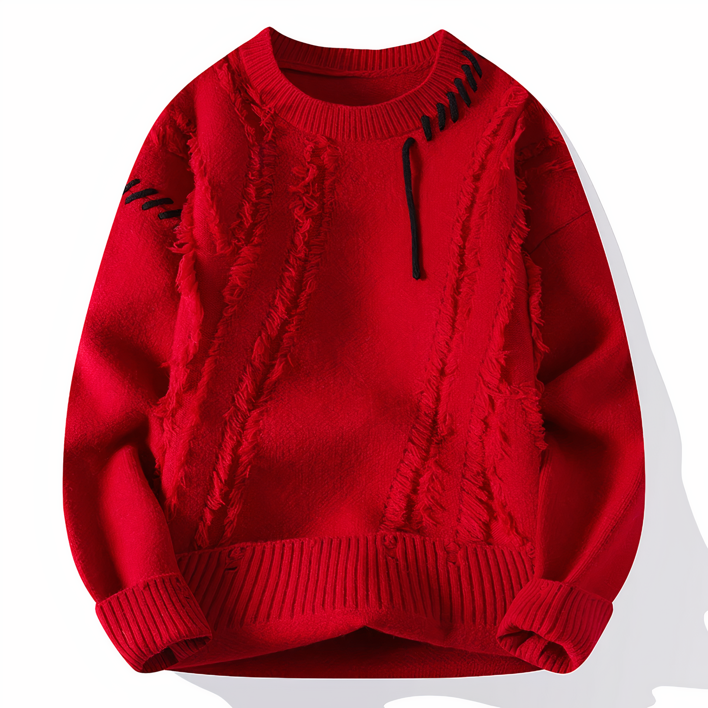 Knitted sweater with patchwork pattern for men | Jasper