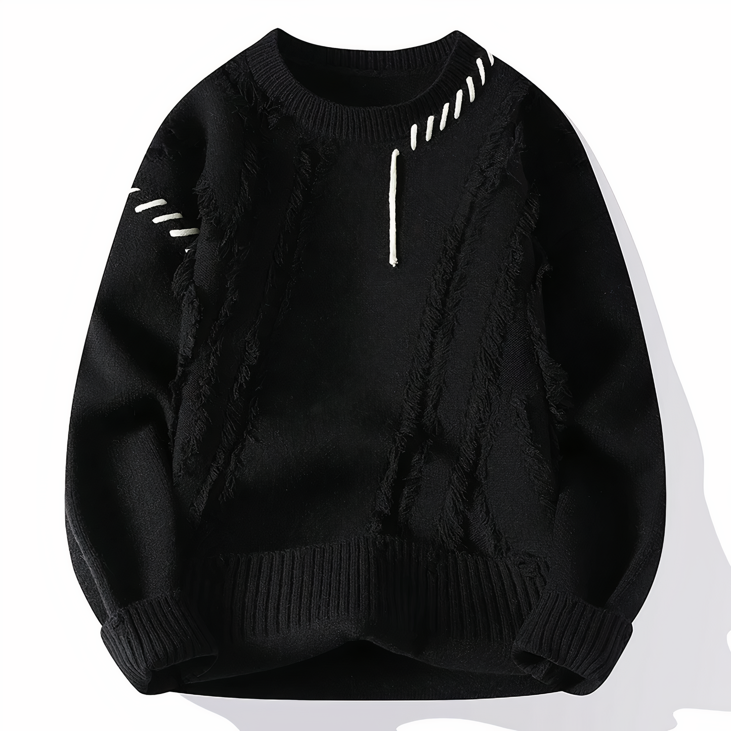 Knitted sweater with patchwork pattern for men | Jasper