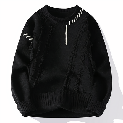Knitted sweater with patchwork pattern for men | Jasper
