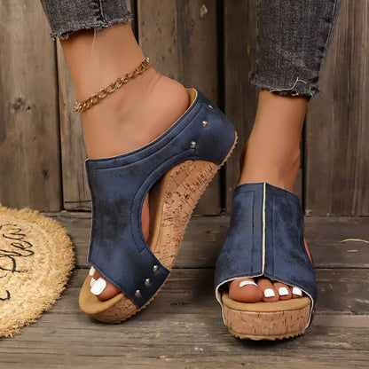 Chic studded wedge heels for women | Elara -3