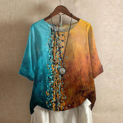 Retro charm elegant blouse for women -8