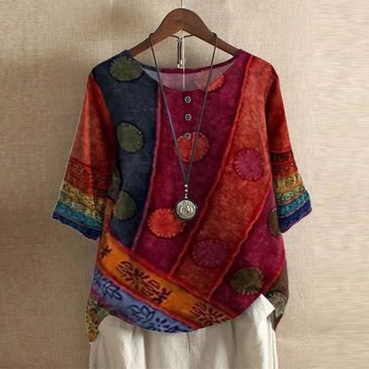 Retro charm elegant blouse for women -4