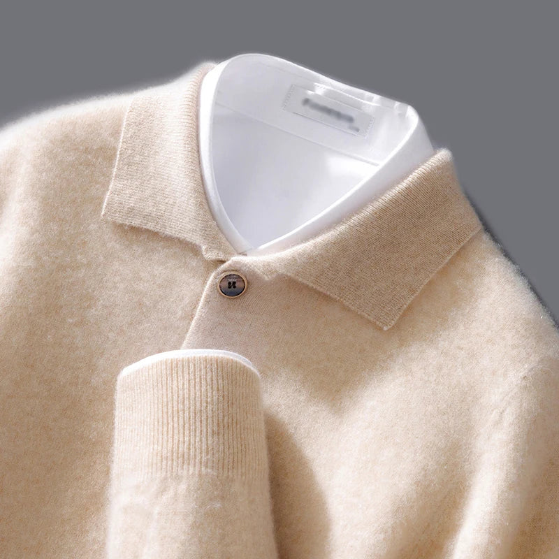 Classic cashmere everyday polo shirt for men | Belford -7