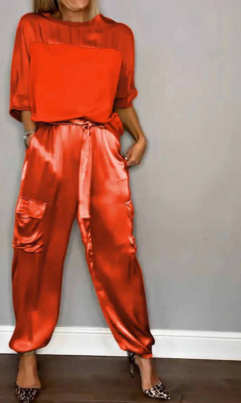 Satin flow two-piece set for women | Grace