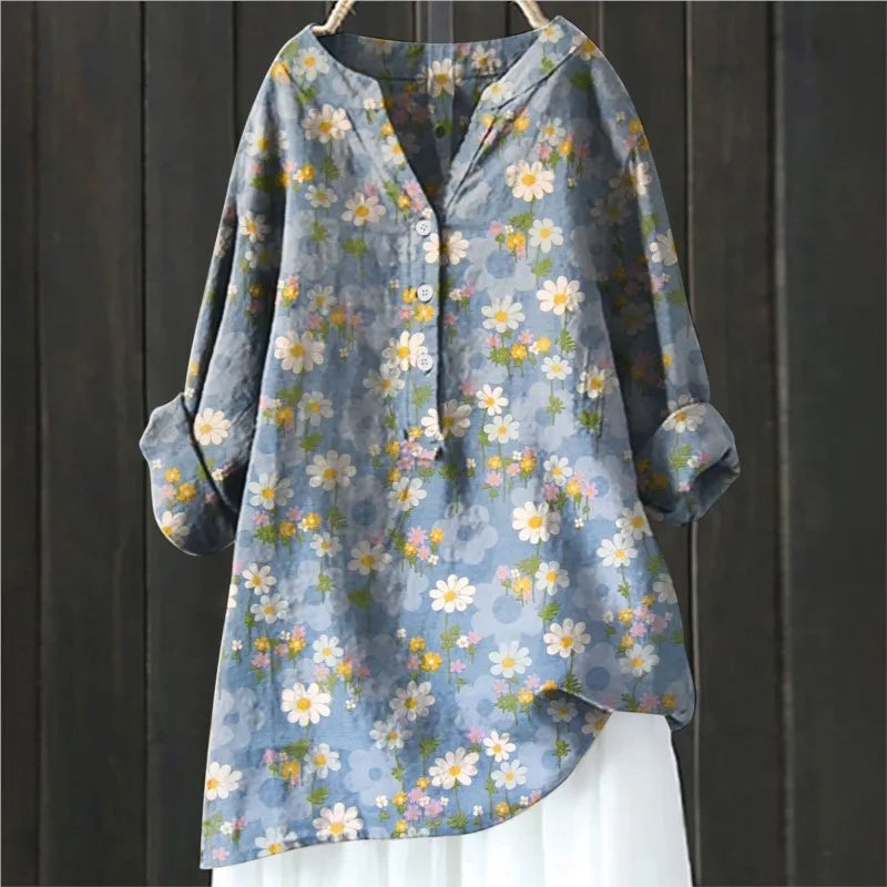Chic blouse floral accents for women | Lara -5