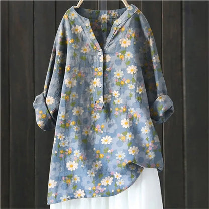 Chic blouse floral accents for women | Lara -5