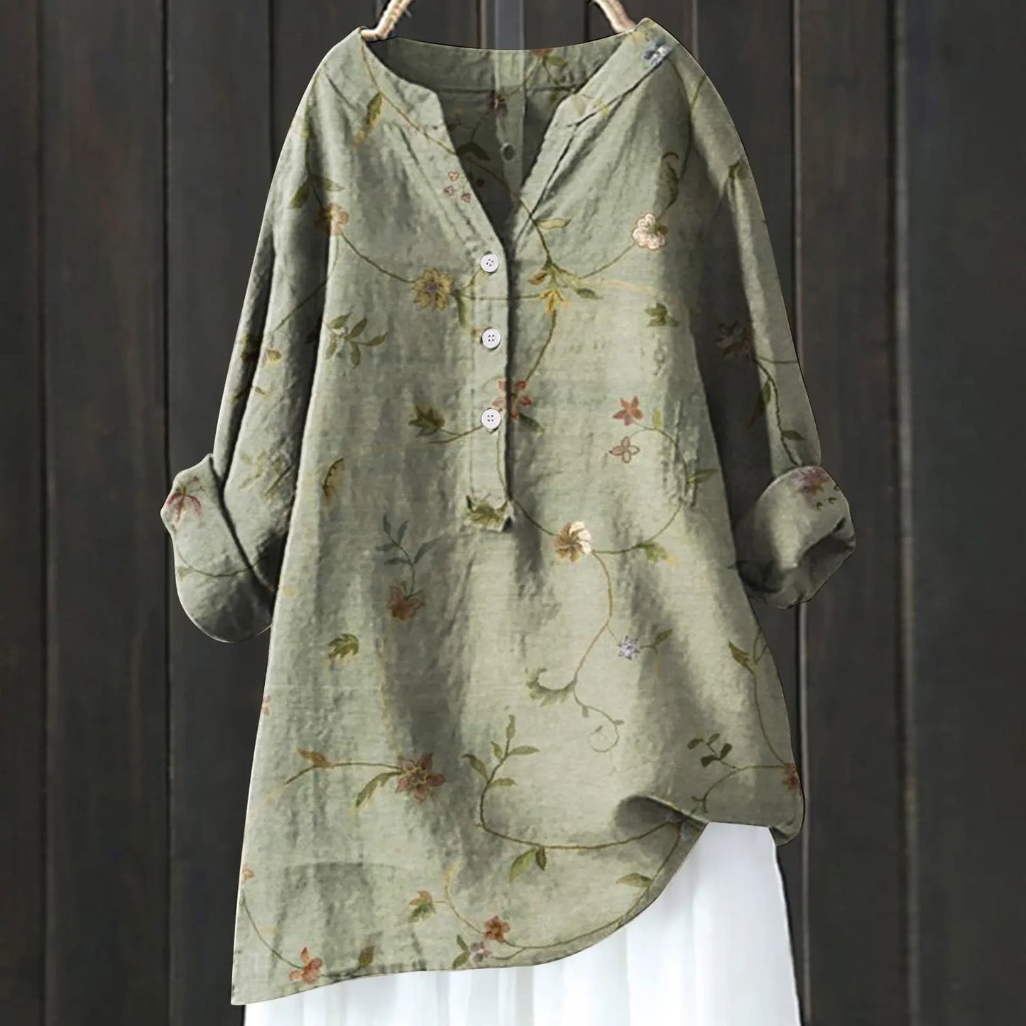 Chic blouse floral accents for women | Lara -7