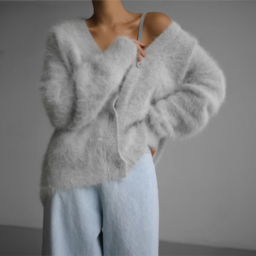 Soft cashmere cardigan for women | Crystal -8