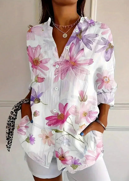 Printed blouse vibrant comfort for women -4