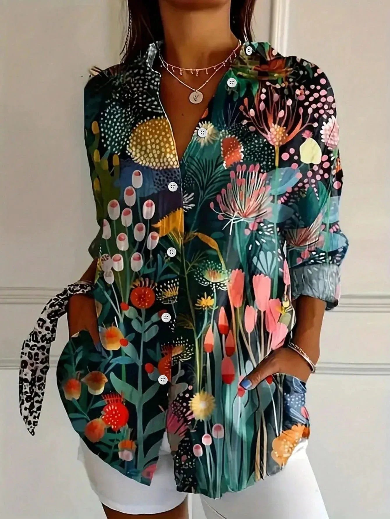 Colourful pattern everyday blouse for women | Andie -3