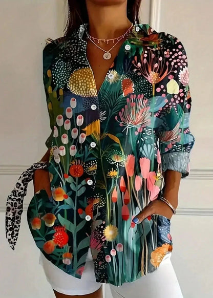 Printed blouse vibrant comfort for women -3
