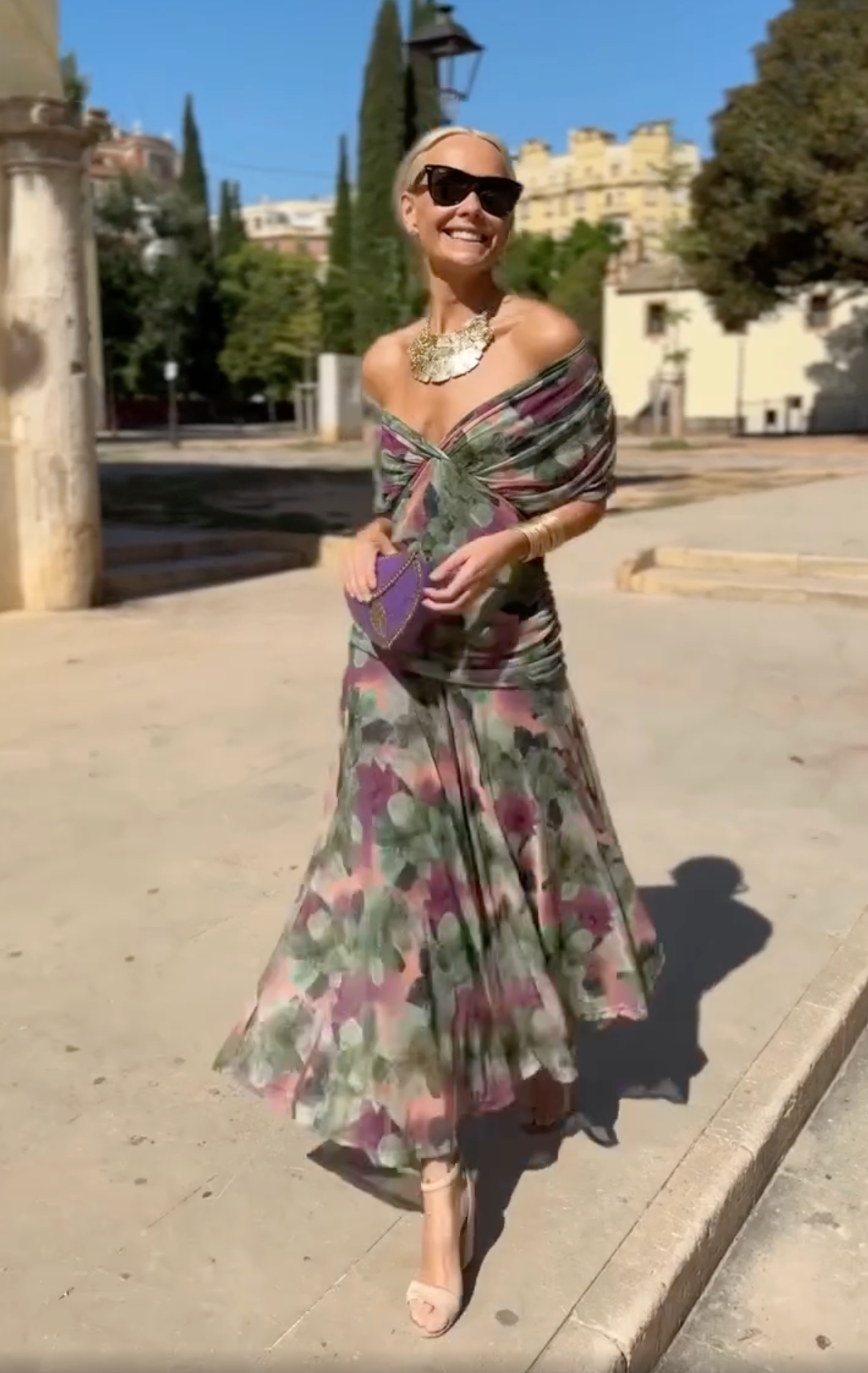 Romantic long floral maxi dress for women | Eloria -5
