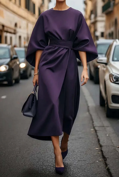 Feminine lantern-sleeve dress for women | Elowen -8