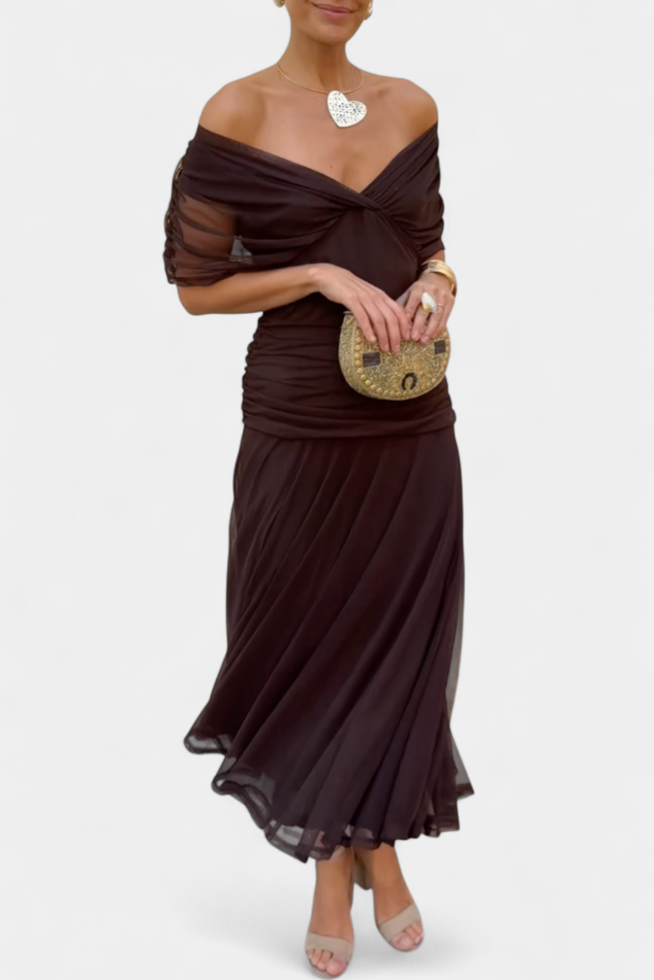 Long floral V-neck maxi dress for women | Vivian -8
