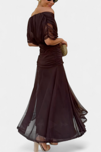 Long floral V-neck maxi dress for women | Vivian -9
