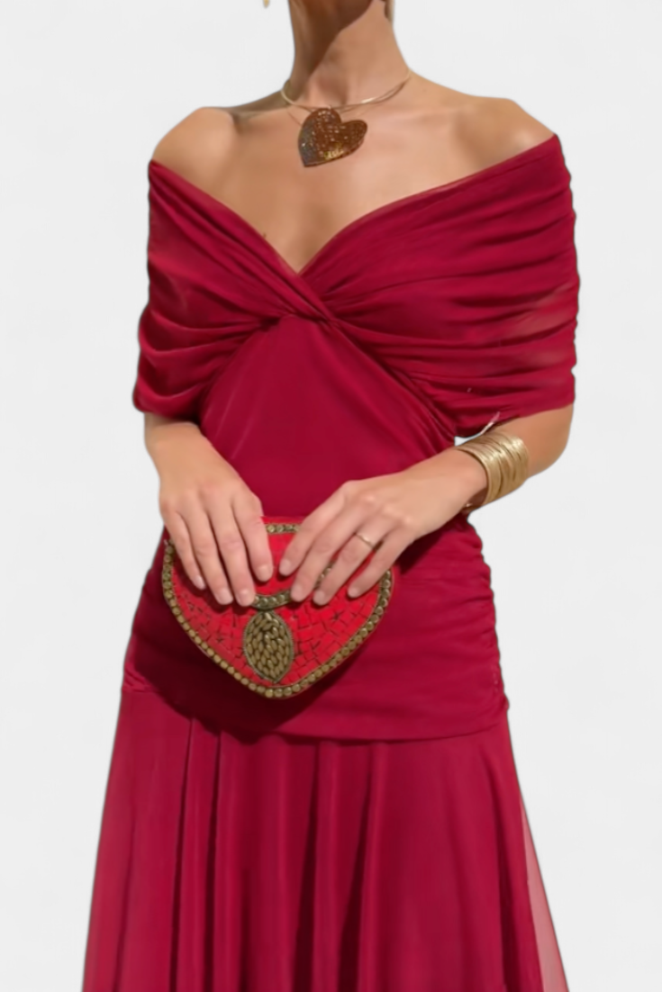 Long floral V-neck maxi dress for women | Vivian -11
