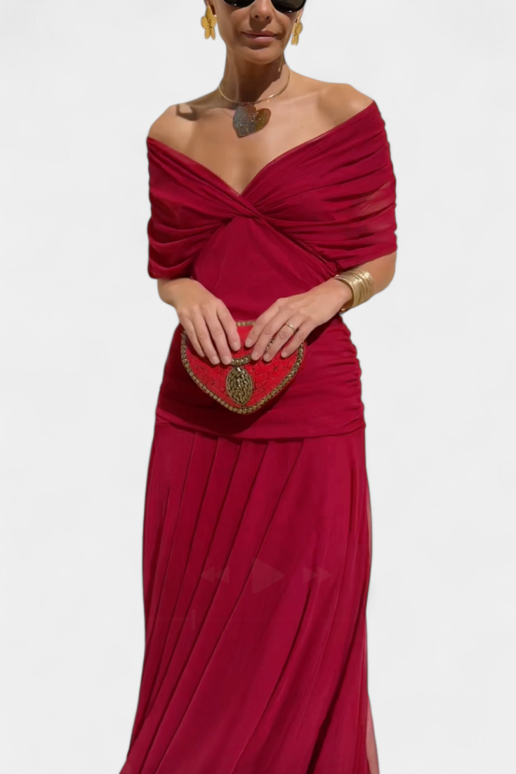 Long floral V-neck maxi dress for women | Vivian -12