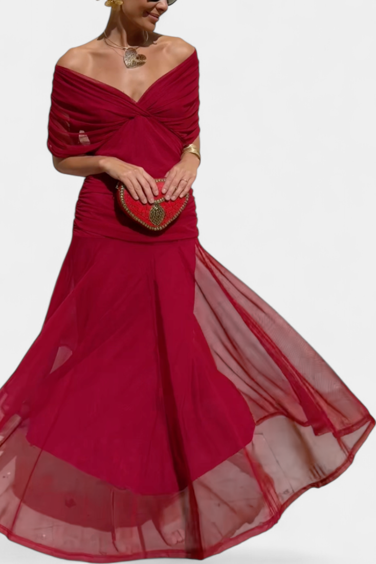 Long floral V-neck maxi dress for women | Vivian -14