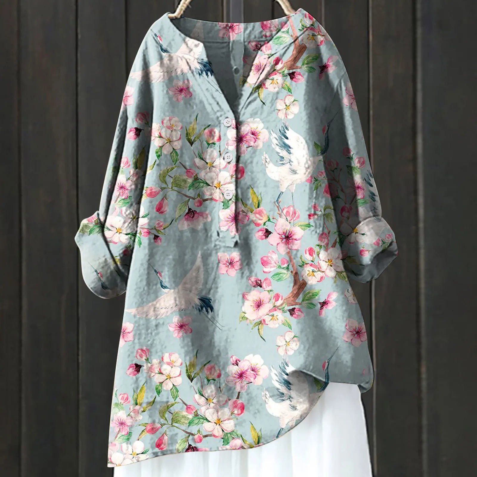 Chic blouse floral accents for women | Lara -8